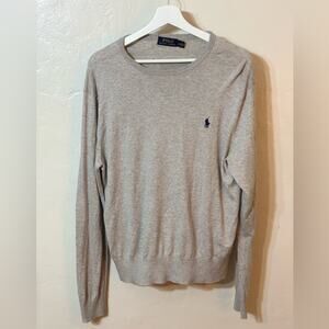 Polo by Ralph Lauren Light Gray Cashmere Blend Crewneck Sweater Timeless Fall